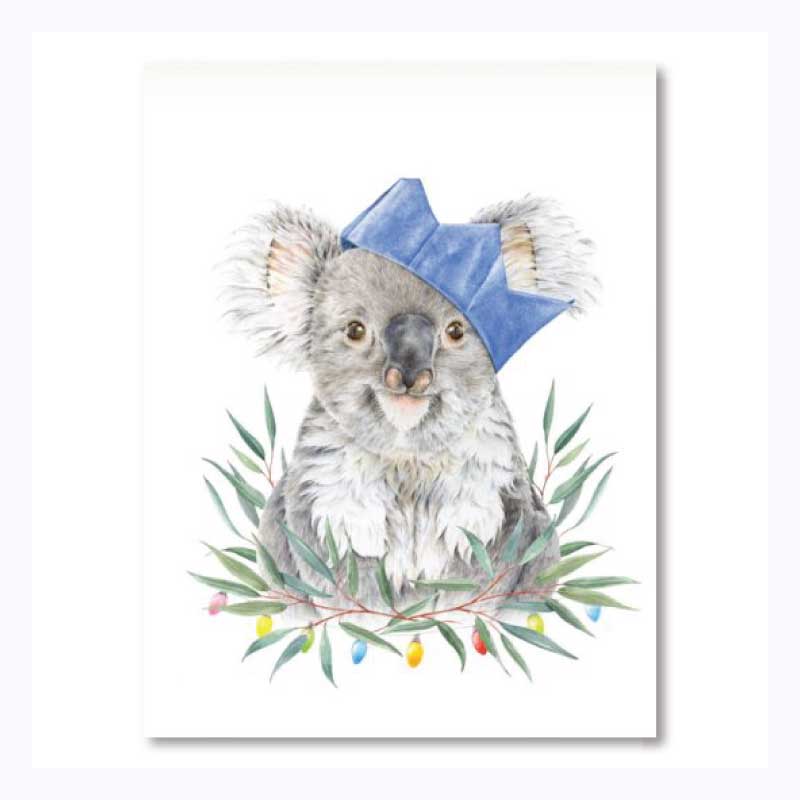 christmas-tea-towel-koala-popcorn-blue